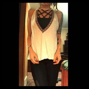 White tank top with v-neck design